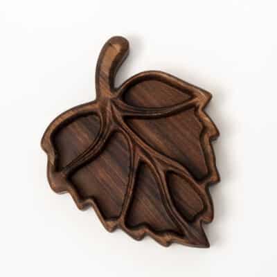 Wooden tray Oak leaf for sweets and nuts